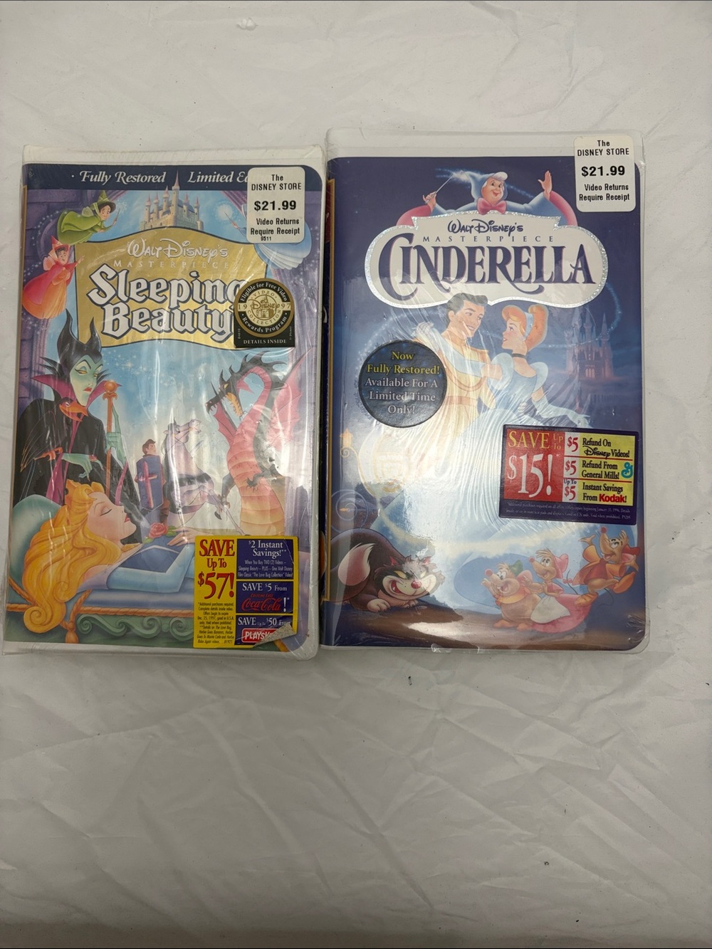 Disney Classic Cinderella & Sleeping Beauty VHS tapes